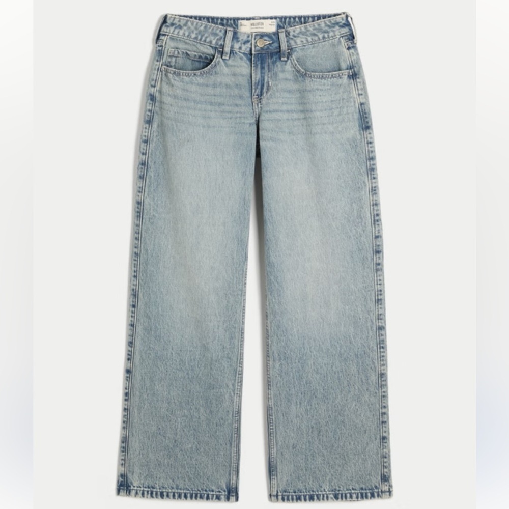 Hollister Low Rise Light Wash Baggy Jeans